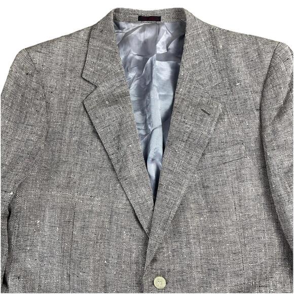 Vtg Boston Traders 42R Blazer Hopsack Sport Coat Slub Silk Cotton Jacket Blazer